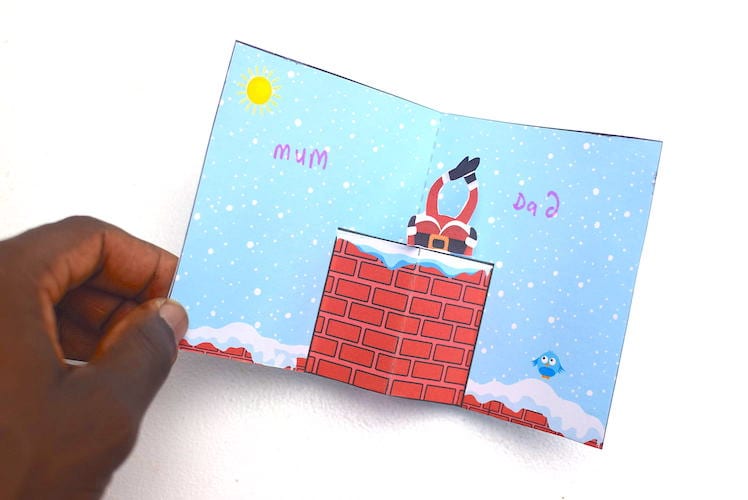 santa pop up card