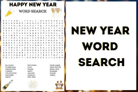 New Year Word search