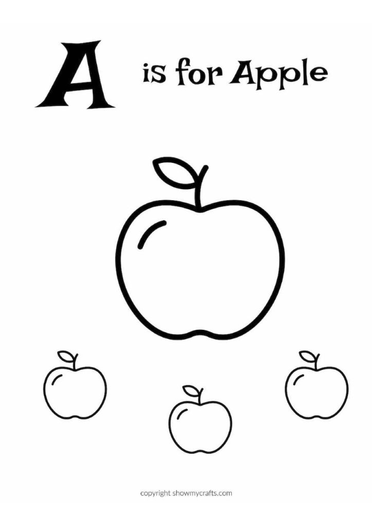 Letter A Colouring Pages