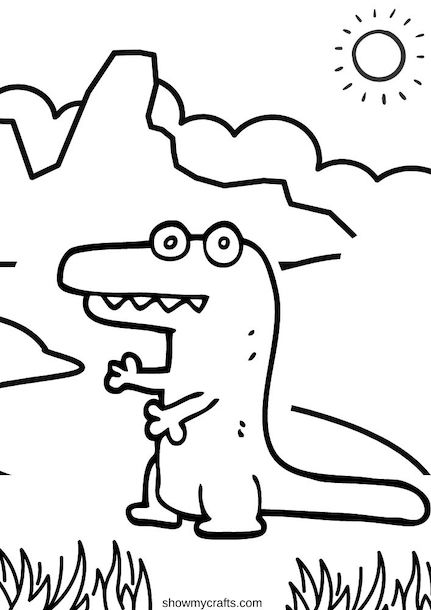 Alligator colouring pages