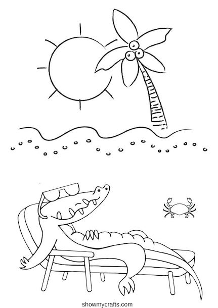 Alligator colouring pages