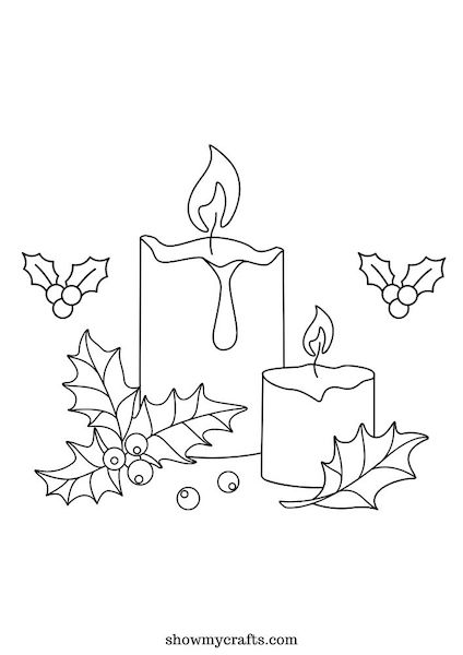 holly colouring pages