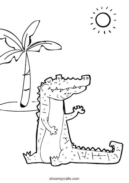 crocodile colouring pages