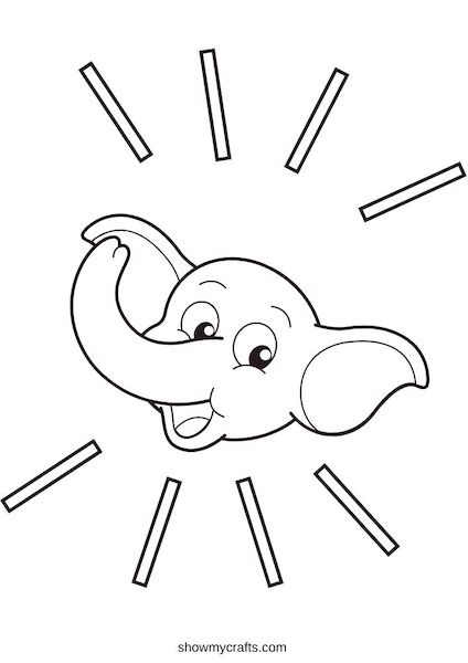 elephant colouring pages