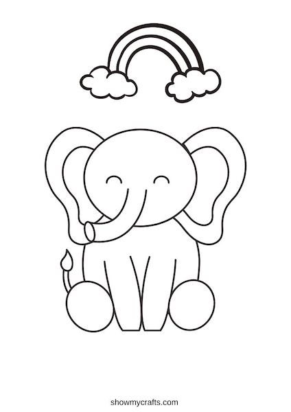 elephant colouring pages