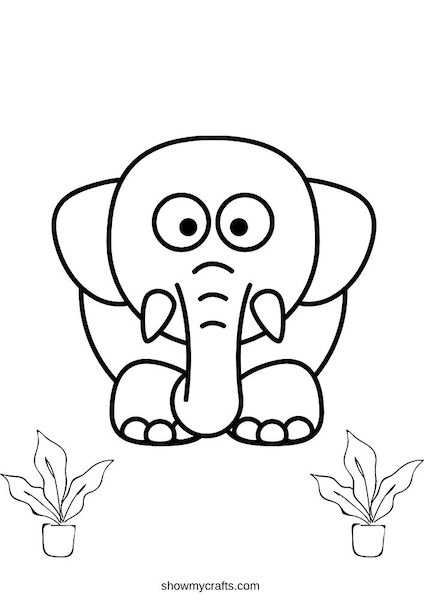 elephant colouring pages