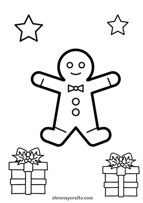 printable gingerbread man colouring pages