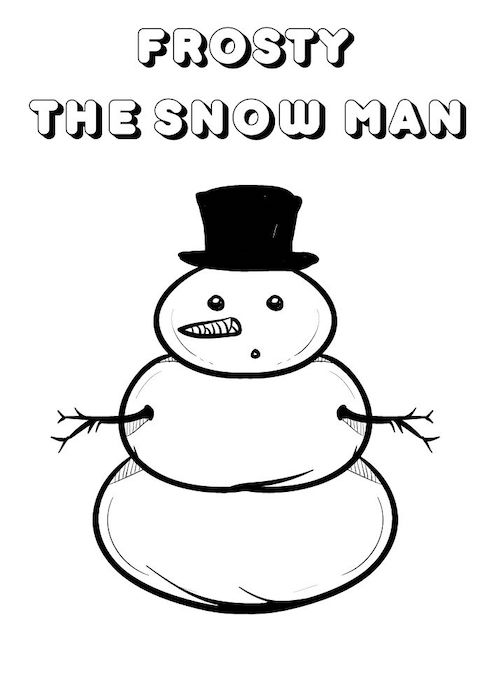 frosty the snow man colouring pages