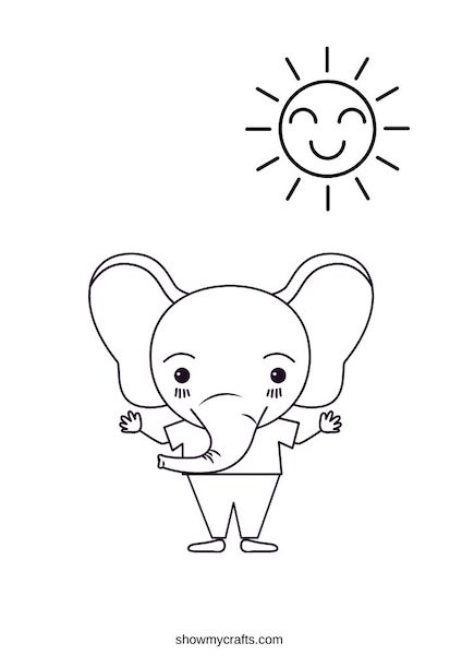 printable elephant colouring pages for children