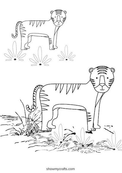 Tiger colouring pages