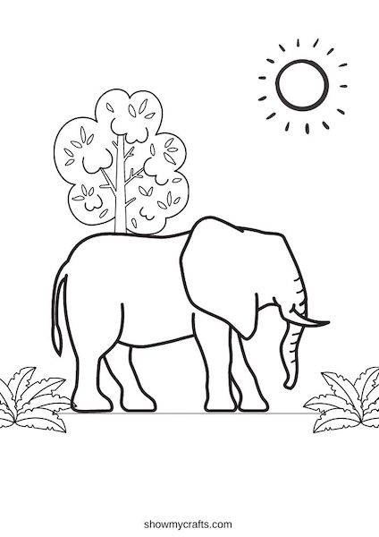 elephant colouring pages