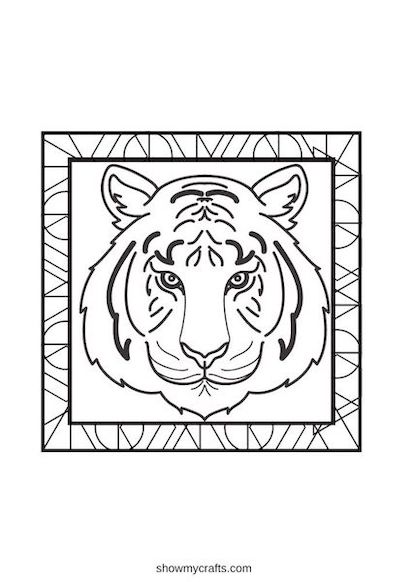 Tiger colouring pages