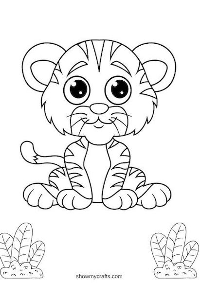 Tiger colouring pages