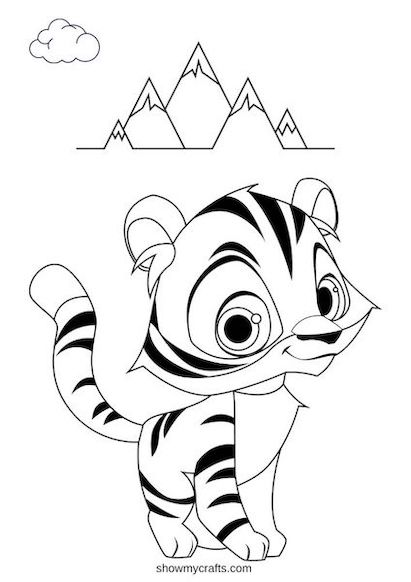 Tiger colouring pages