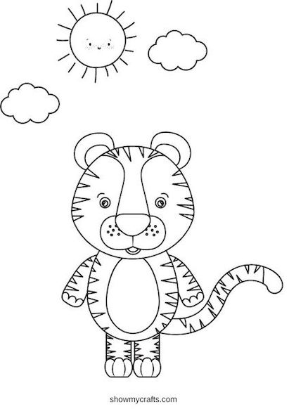 Tiger colouring pages