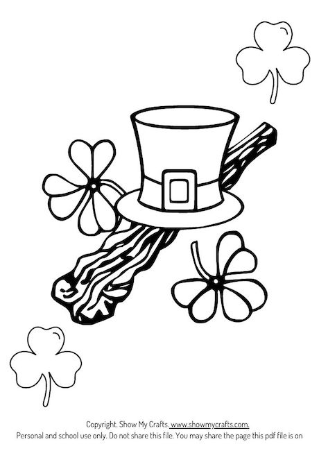 Leprechaun hat coloring page