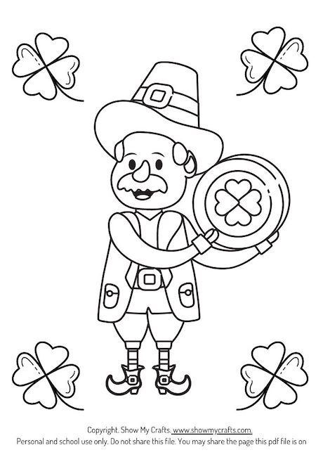 leprechaun with shamrock coin
