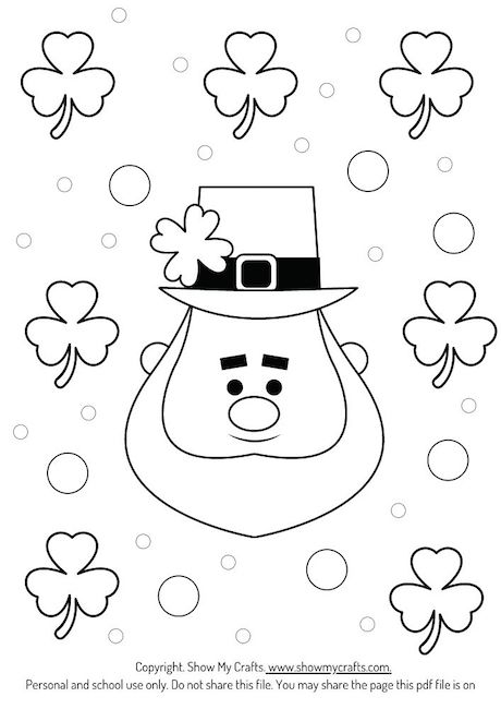 shamrock colouring page
