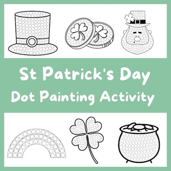 st patrick's dot painting printable